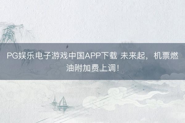 PG娱乐电子游戏中国APP下载 未来起，机票燃油附加费上调！