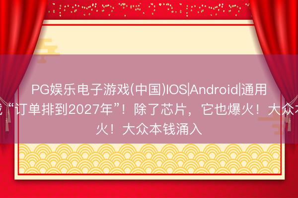 PG娱乐电子游戏(中国)IOS|Android|通用APP下载 “订单排到2027年”！除了芯片，它也爆火！大众本钱涌入
