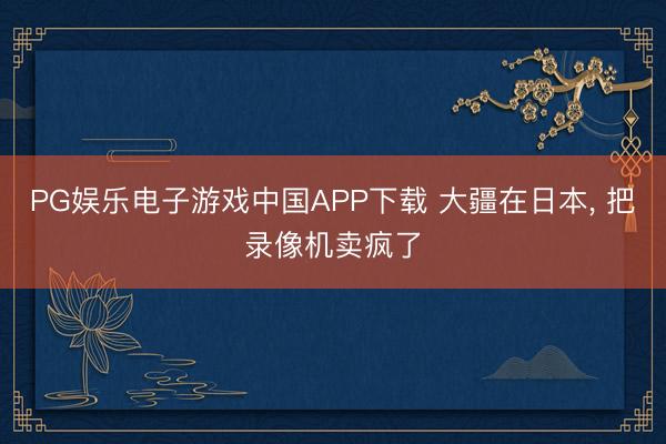 PG娱乐电子游戏中国APP下载 大疆在日本， 把录像机卖疯了